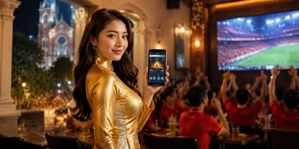 Người dùng tại TP.HCM đặt cược esports qua điện thoại với trang phục áo dài truyền thống